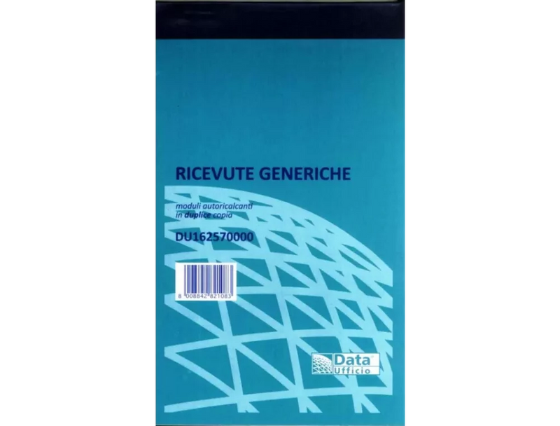 Blocco Ricevute Generiche Data Ufficio Autoricalcanti in Duplice Copia 10 x 17 cm
