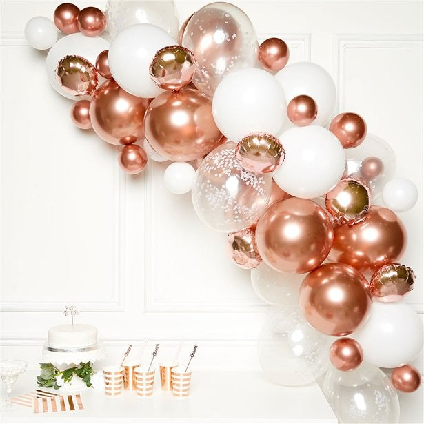 Ghirlanda di Palloncini in Lattice Rose Gold - 66 pezzi