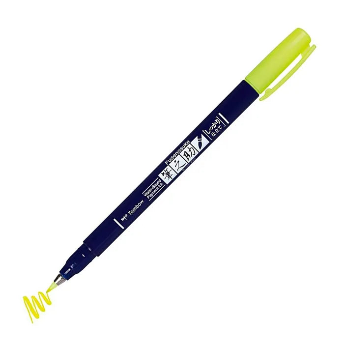 Pennarello Marker Calligrafico Tombow Fudenosuke Fluo Giallo