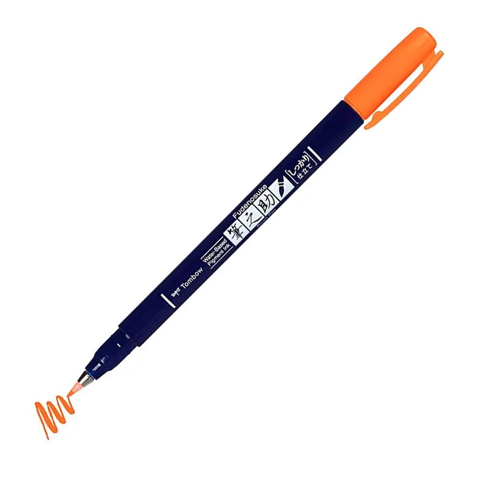 Pennarello Marker Calligrafico Tombow Fudenosuke Fluo Arancio