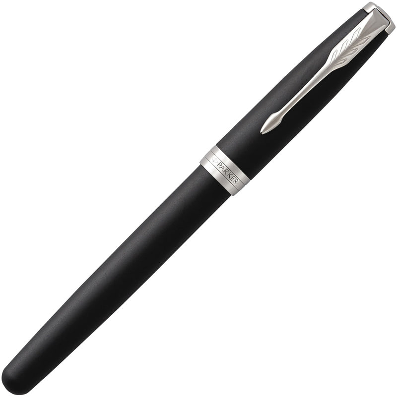 Penna Roller Parker Sonnet Matt Black CT con Punta Fine e Inchiostro Blu
