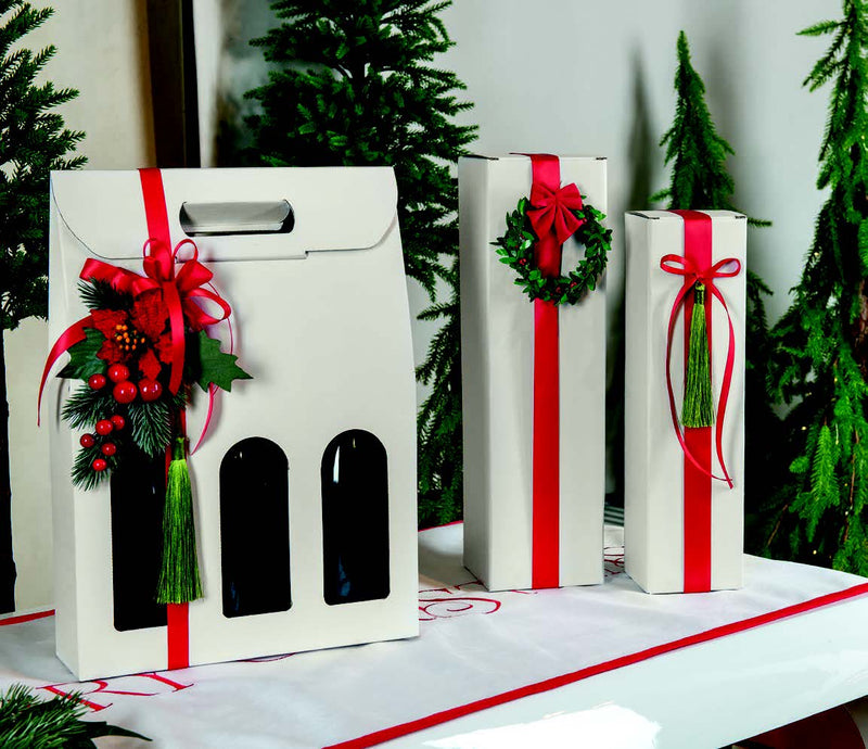 Scatola Gift Maxi Porta 2 Bottiglia Fibra Bianco 340 x 200 x 100 mm