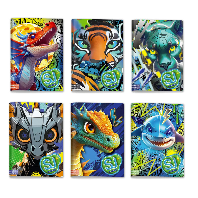 Quaderno A4 Maxi Sj Gang Animali Boy Fantasie Assortite / 100 gr / Riga C