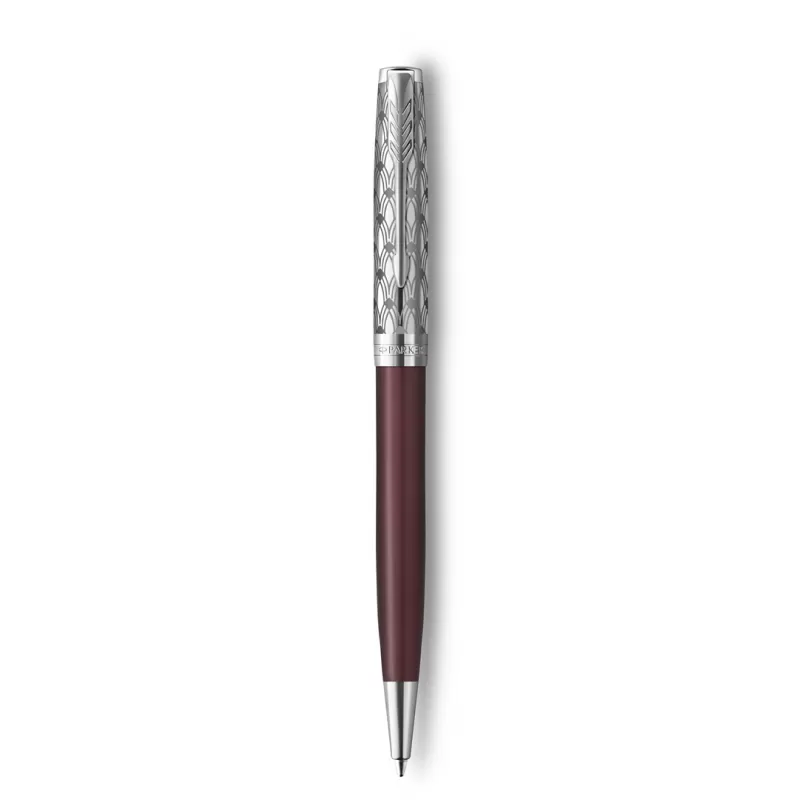 Penna a Sfera Parker Sonnet Metal Red CT con Punta Media e Inchiostro Nero