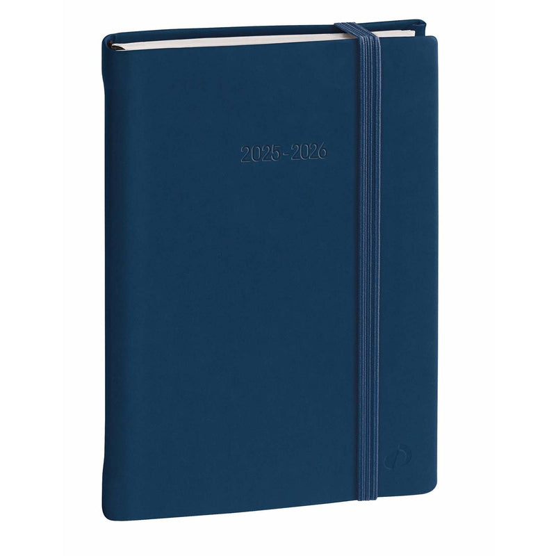 Agenda 12 Mesi Scolastica Giornaliera Quo Vadis EuroTextAgenda Silk 2025/2026 Blu con Elastico 12 x 17 cm