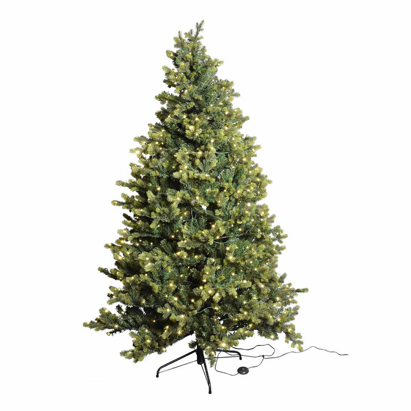 Albero di Natale Springfield con 560 Luci LED Bianco Caldo e Multicolor 132 x 215 cm