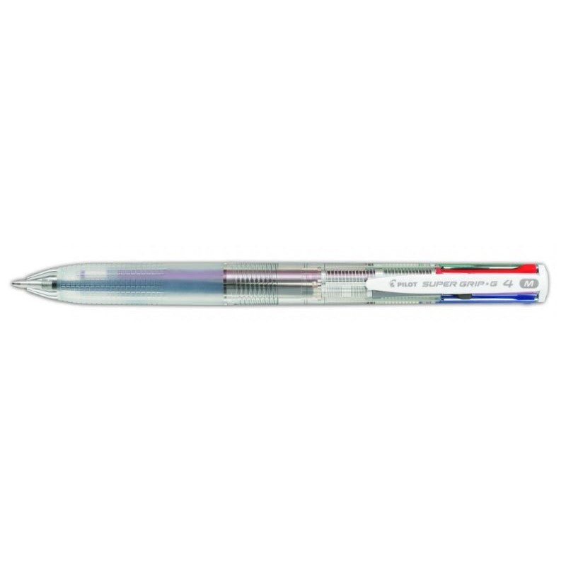 Penna a Sfera Pilot SuperGrip G 4 Colori con Tratto 1 mm e Fusto Trasparente