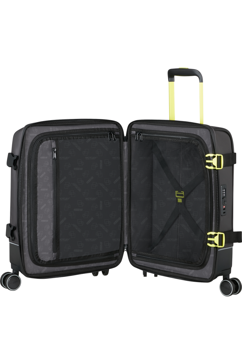 Valigia Morbida da Cabina American Tourister Urban Track Spinner con TSA Coated Black e Lime