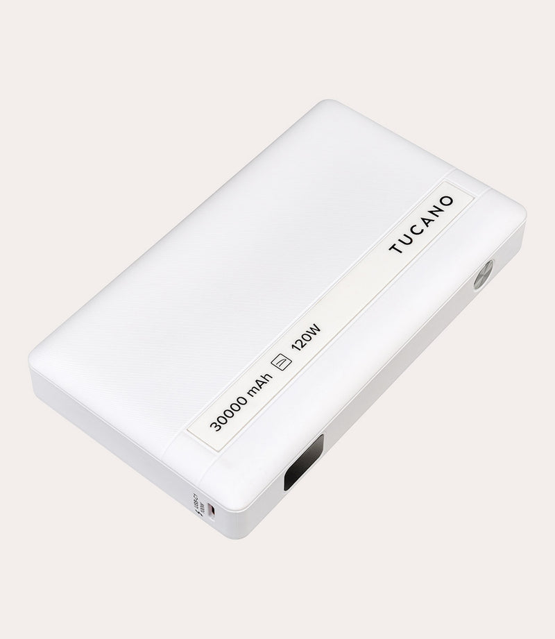 Power Bank Tucano per Laptop 30K 120W Bianco