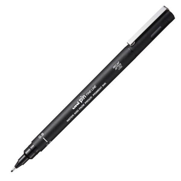 Marcatore a Penna Uni Pin Fineliner con Punta 0,9 mm Nero