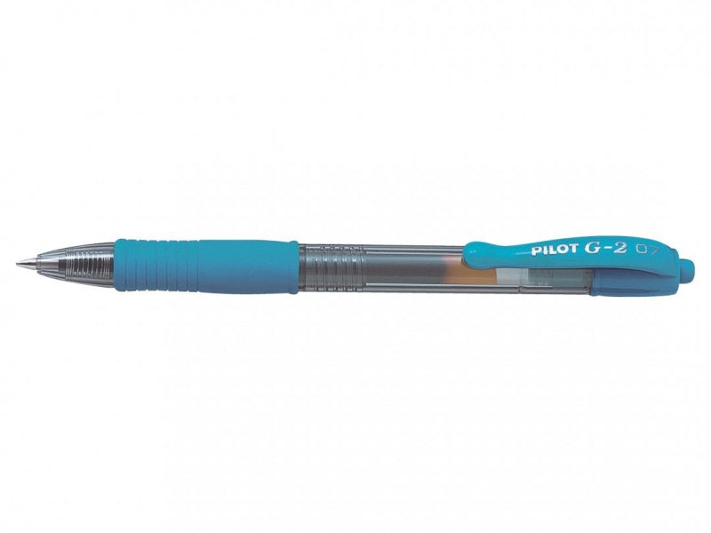 Penna a Sfera Pilot G-2 a Scatto con Tratto 0,7 mm e Inchiostro Gel Celeste