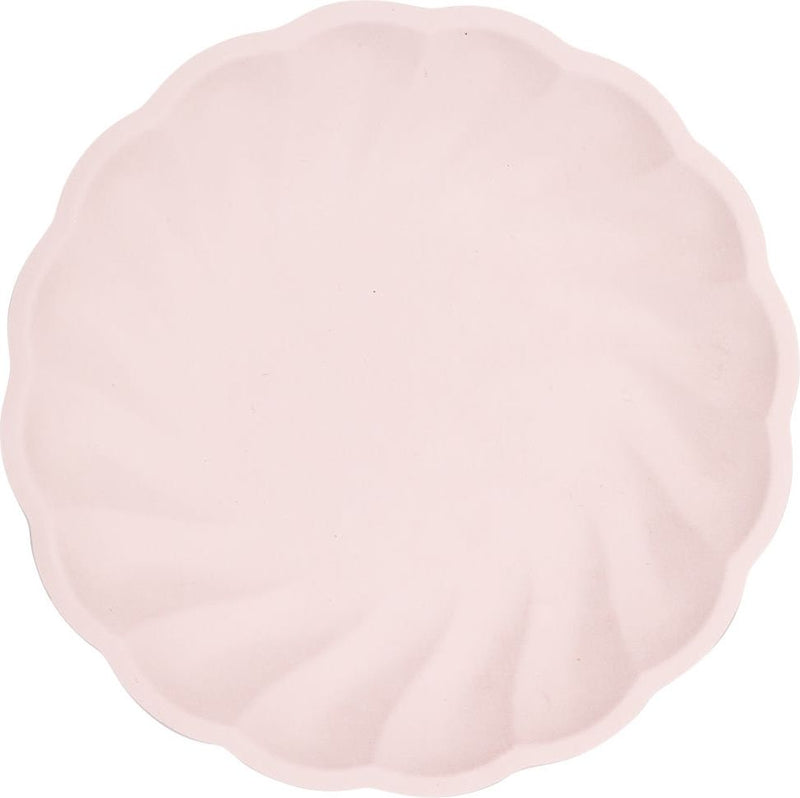 Piatto Piano Biocompostabile Tondo Rosa 19 cm - 6 pezzi
