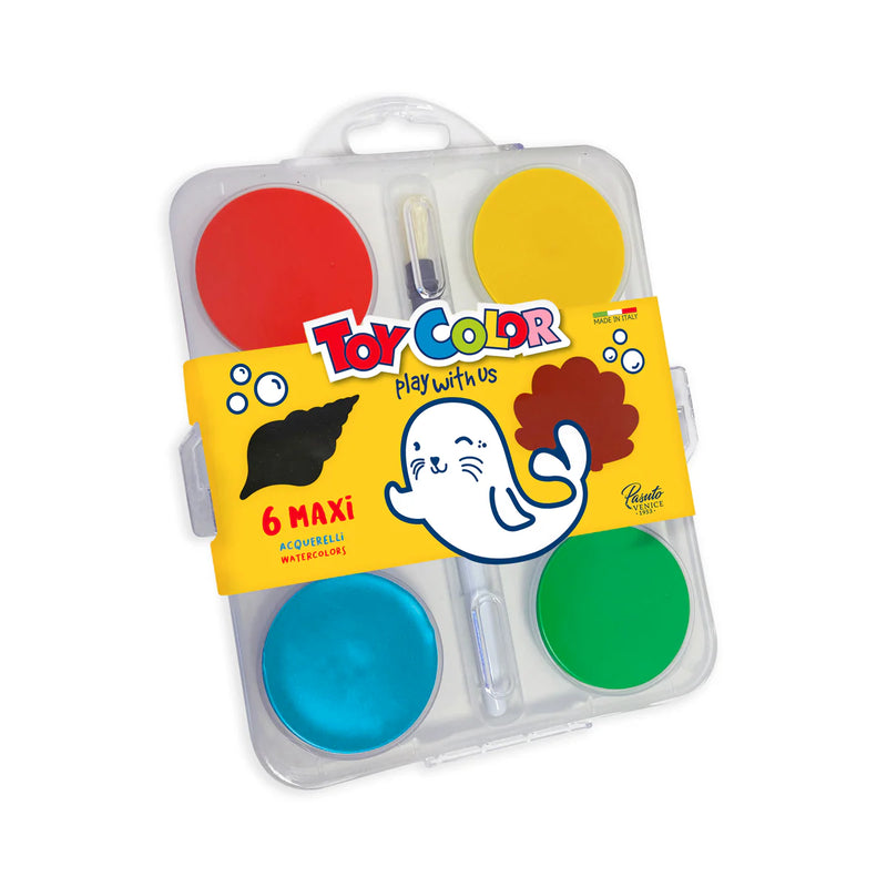 Acquerelli Toycolor con Pennello  - 6 pezzi