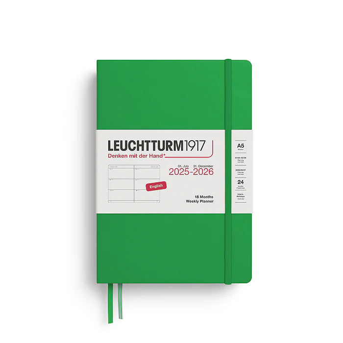 Agenda 18 Mesi Leuchtturm1917 Settimanale Orizzontale A5 con Copertina Rigida Spring Leaf 2026