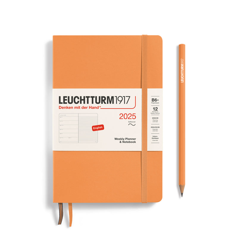 Agenda 12 Mesi Settimanale Paperback B6+ con Copertina Morbida Apricot 2025