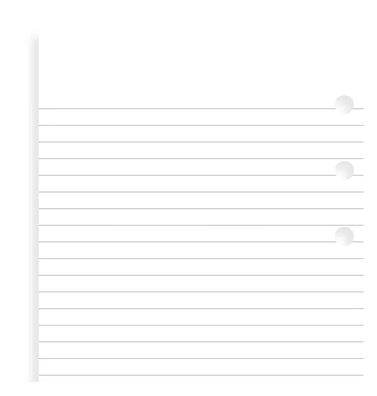 Refill Filofax Personal con Pagine Bianche a Righe - 30 fogli