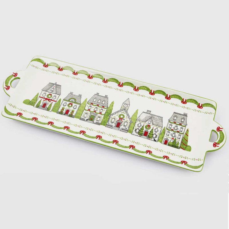 Vassoio Xmas Rettangolare Rosso e Verde 34 x 12 cm