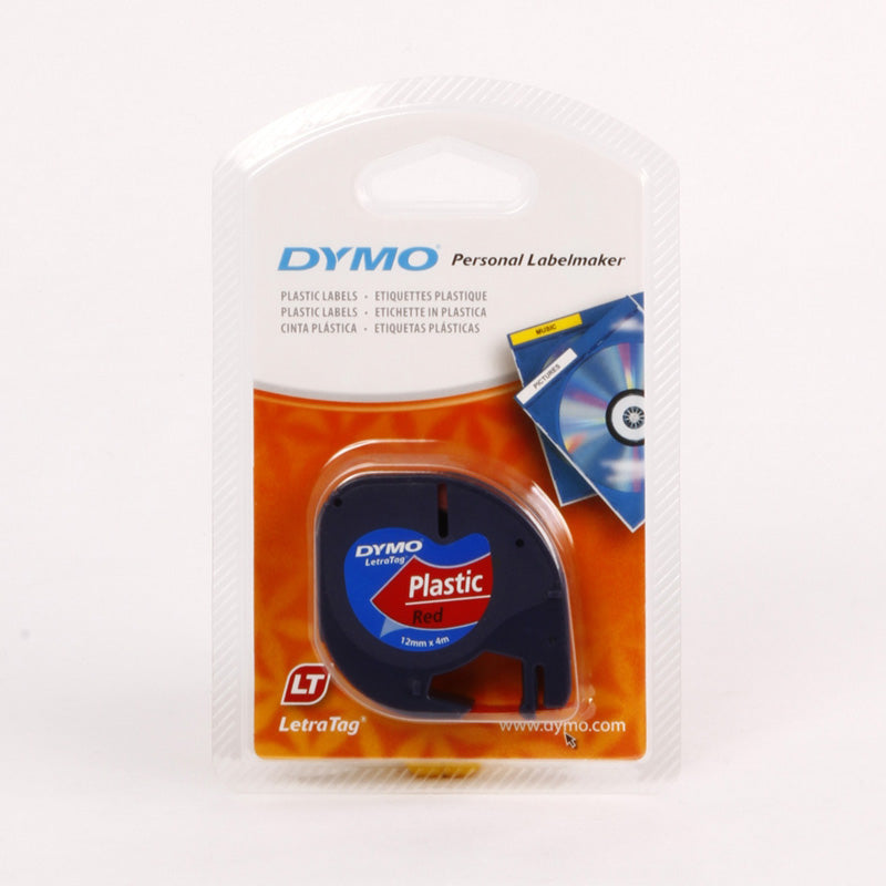 Nastro Dymo Letratag 12X4 Plastica Rosso 912030