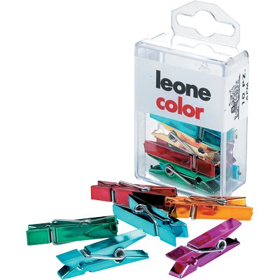 Mollette Mini Leone Colorate Cf.10 Blister