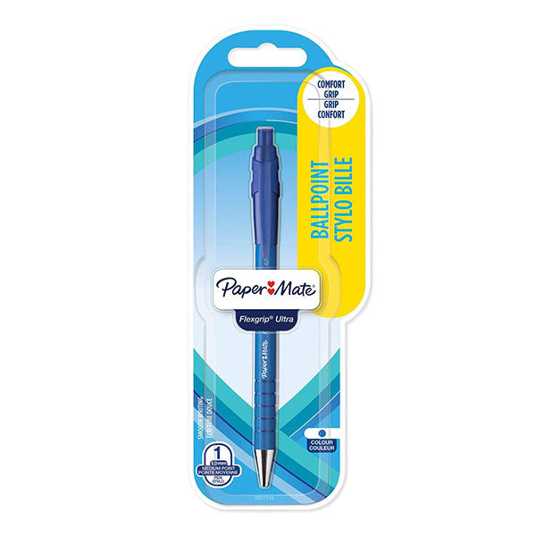 Penna Sfera Paper Mate Flexgrip Scatto Blu Blister