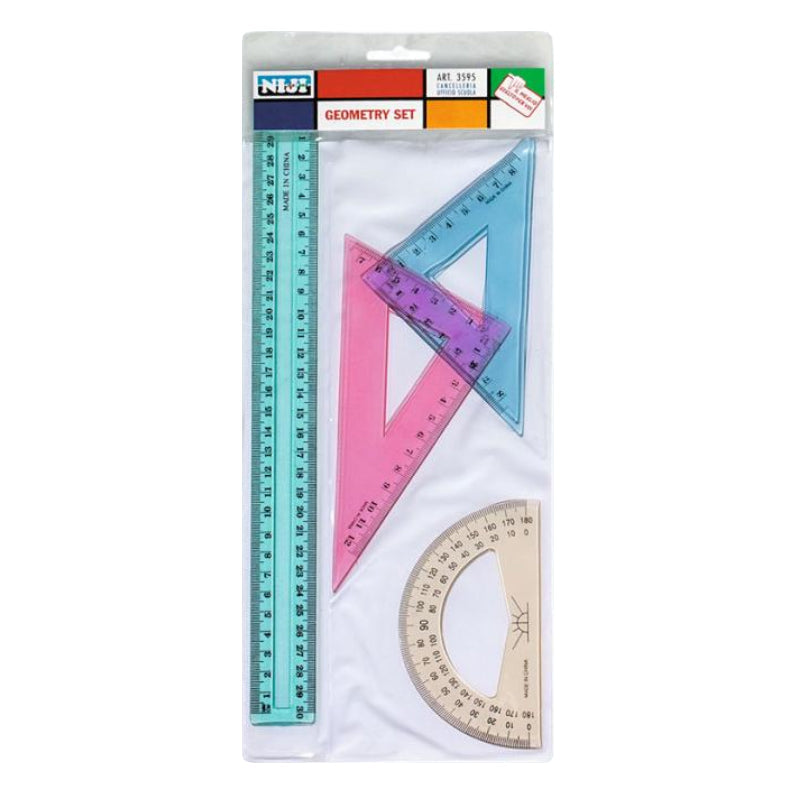 Set Disegno Niji Geometry Maxi Trasparenti 30 cm - 4 pezzi