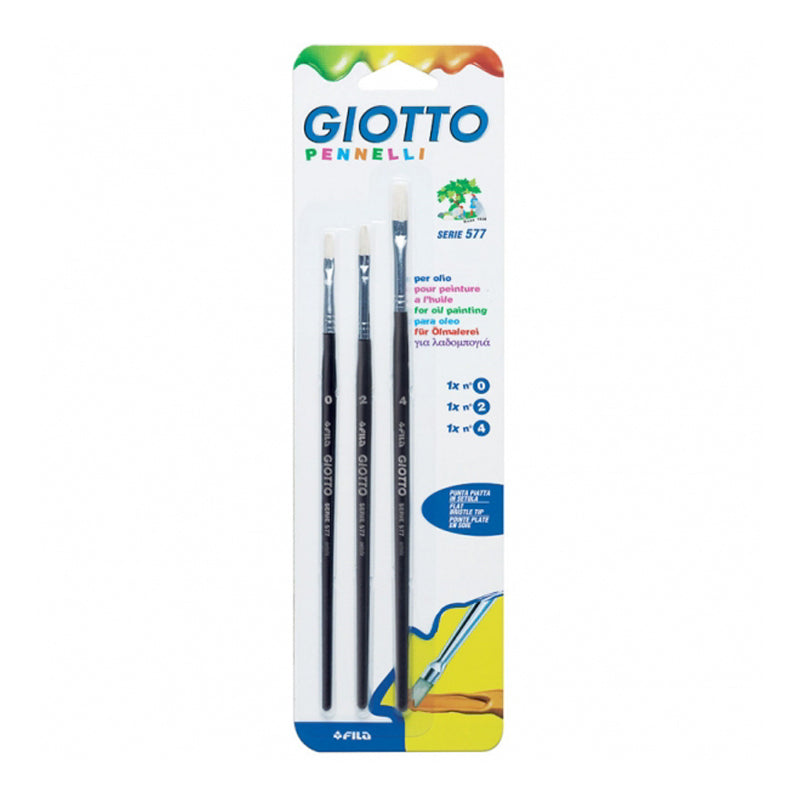 Set Pennelli Giotto a Punta Piatta [0 - 2 - 4] - 3 pezzi