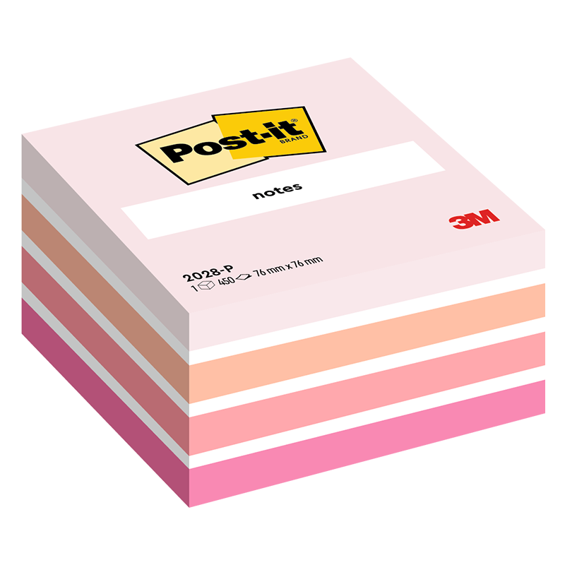 Cubo Post-It® 2028-P Colori Pastello 76 x 76 mm - 450 Foglietti