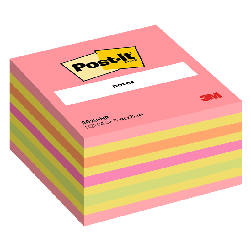 Cubo 3M Post-It Neon 76X76 Ff450 Rosa