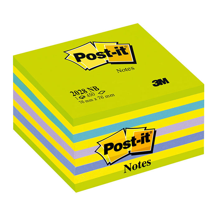 Cubo 3M Post-It Verde Neon 2028 NB 76 x 76 mm - 450 foglietti