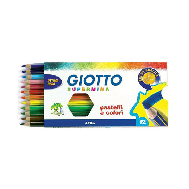 Pastelli Colorati Giotto Supermina - 12 pezzi