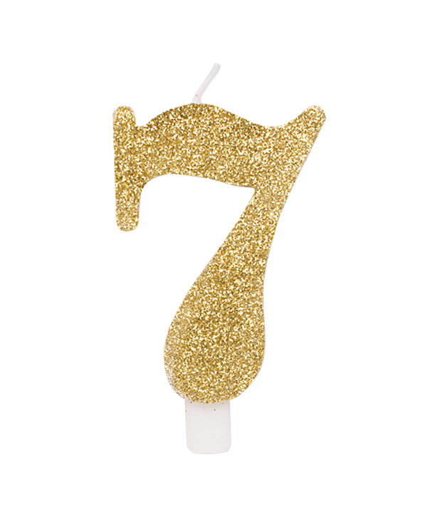 Candelina Glitter Numero 7 Oro