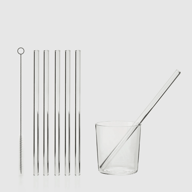 Tazze di vetro a coste con cannucce Set di 4 bicchieri da caffè ghiacciati estet Tazze di vetro a coste con cannucce Set di 4 bicchieri da caffè ghiacciati estet