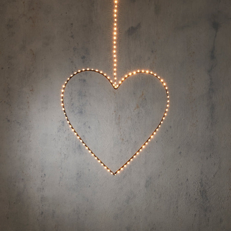 Cuore con 120 LED con Timer 108 x 38 cm Bianco Caldo