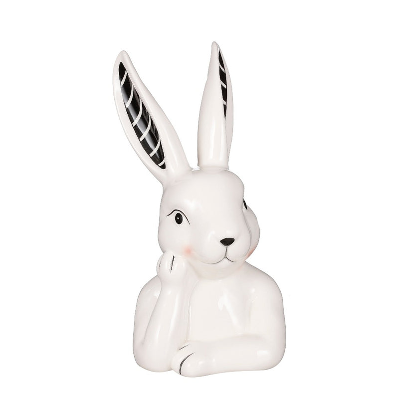 Decoro Coniglio in Ceramica Bianco 15 x 15 x 30 cm