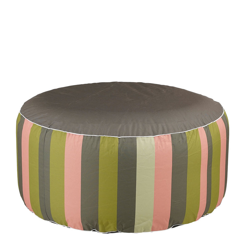 Cuscino Tondo Gonfiabile da Esterno Novia Stripes 80 x 37 cm Verde e Rosa
