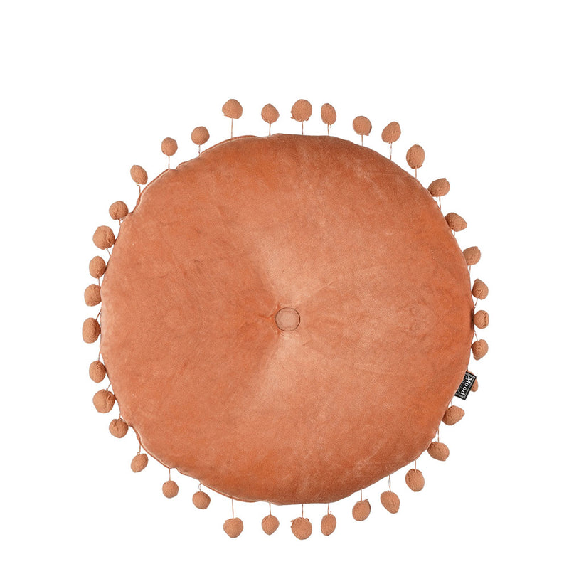 Cuscino in Velluto con Pompom 40 x 12 cm Arancio