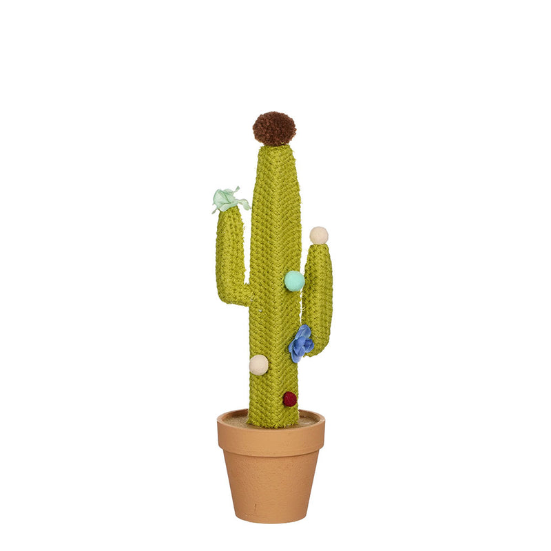Decoro Cactus Fiorito in Panno 11 x 11 x 38 cm