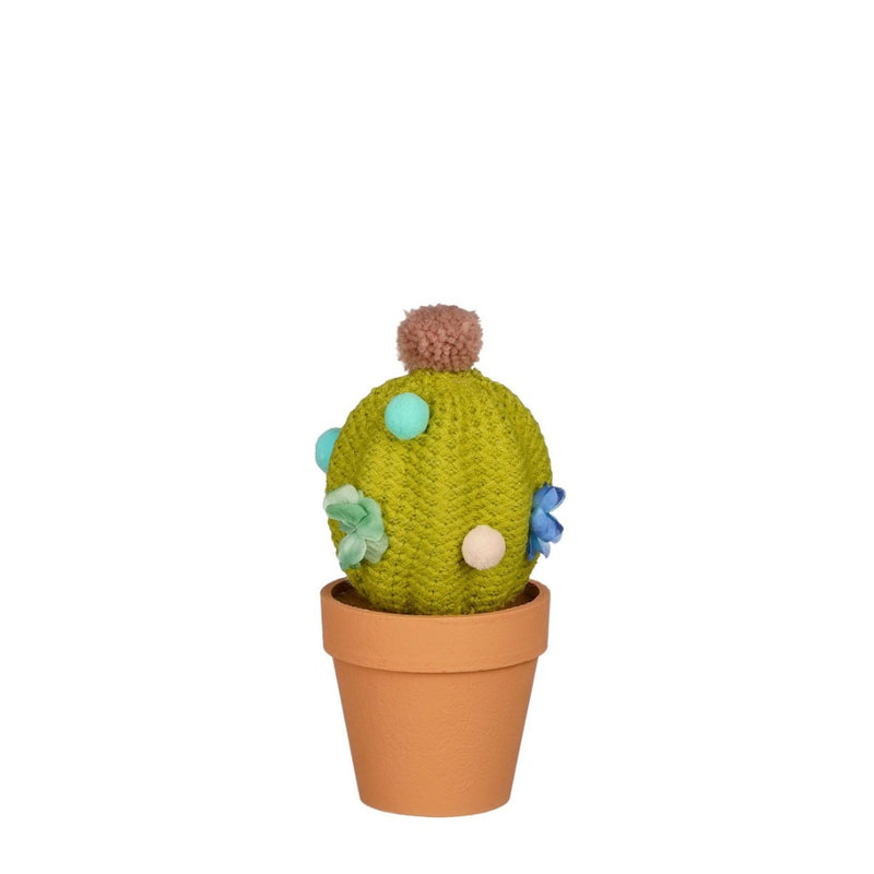 Decoro Cactus Fiorito in Panno 11 x 11 x 22 cm