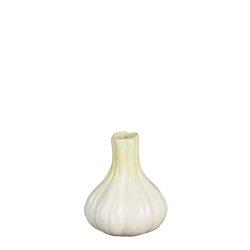 Vaso in Ceramica Monofiore Aglio 11 x 11 x 15 cm Bianco