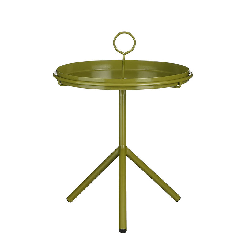 Tavolino in Metallo Aston con Vassoio Verde 31 x 40 cm