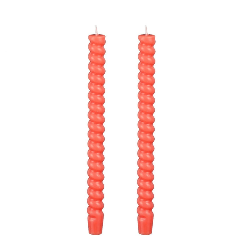 Candele Coniche Twist  2,4 x 29 cm Arancio - 2 pezzi