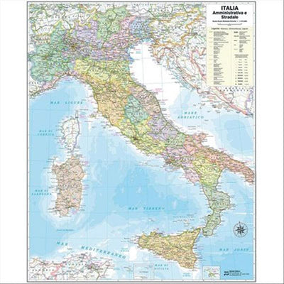 Cartina geografica dell'Italia 67x85