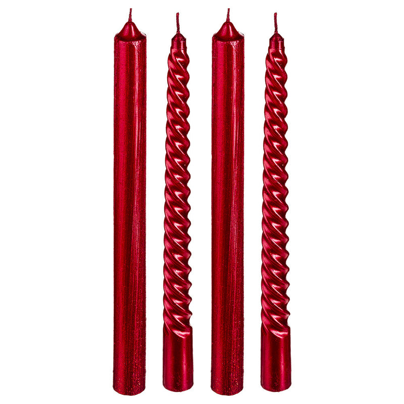 Candele Stelo Rosso 25 cm - 4 pezzi