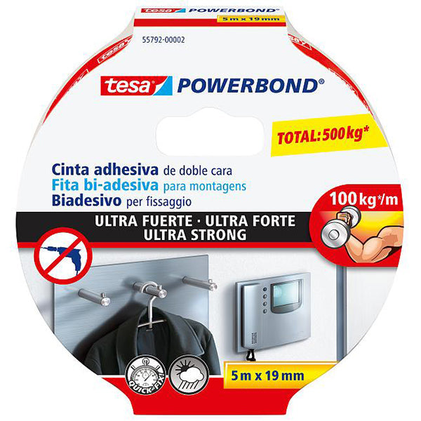 Nastro Adesivo Biadesivo Tesa Powerbond Ultrastrong 19X1,5 Trasparente