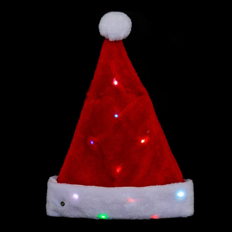 Cappello Tessuto XMAS 30 x 41 cm con LED Multicolor