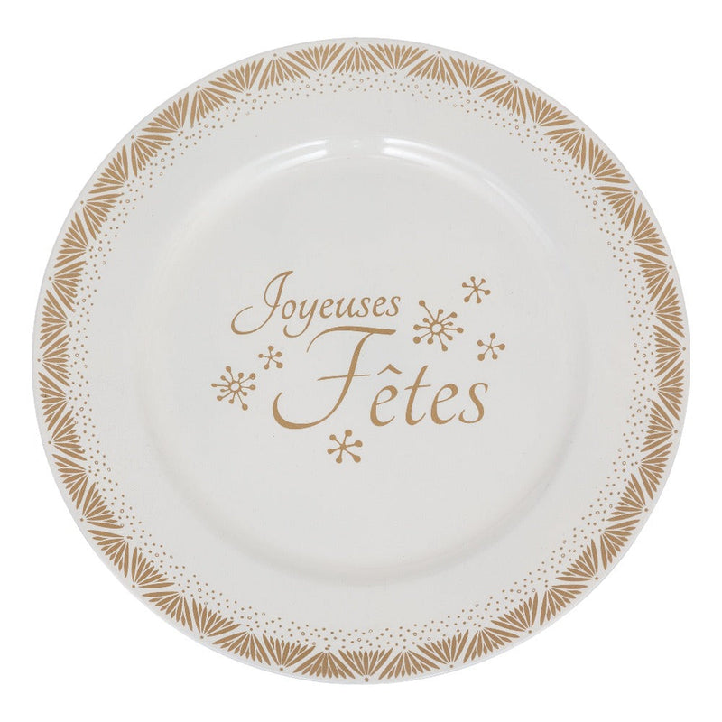 Sottopiatto in PVC Oro e Bianco Xmas 33 cm