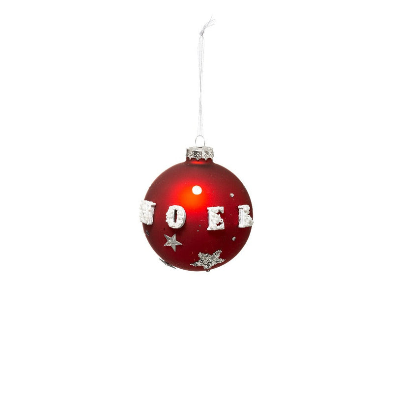 Sfera in Vetro Opaco Noel Rosso 8 cm