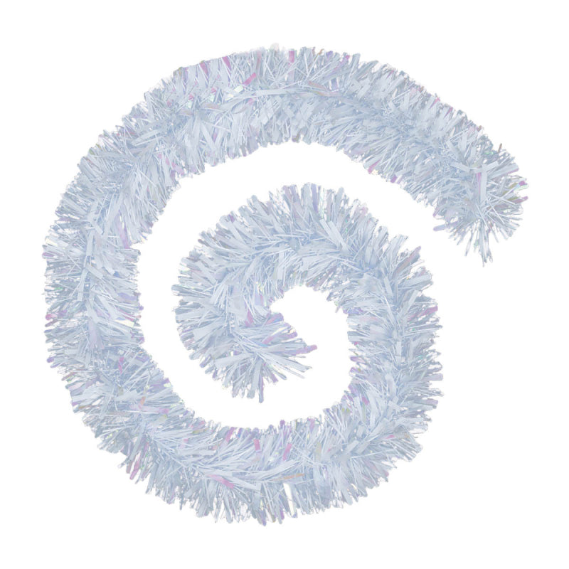 Festone in PVC Xmas 8 cm x 2 mt Bianco e Argento