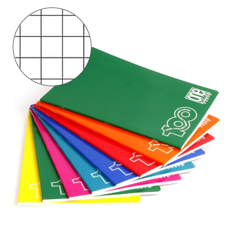 Quaderno Maxi One Color A4 / 100 gr / a Quadretti da 10 mm / 18 Fogli