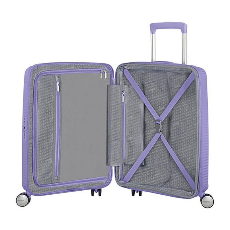 Valigia Piccola American Tourister Soundbox TSA Espandibile Lavender